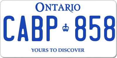 ON license plate CABP858