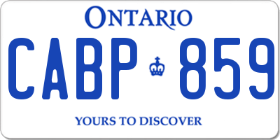 ON license plate CABP859