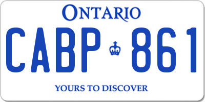 ON license plate CABP861