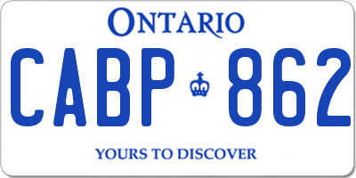 ON license plate CABP862