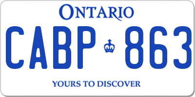 ON license plate CABP863