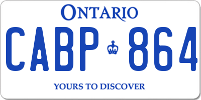 ON license plate CABP864