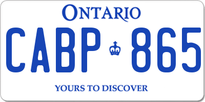 ON license plate CABP865