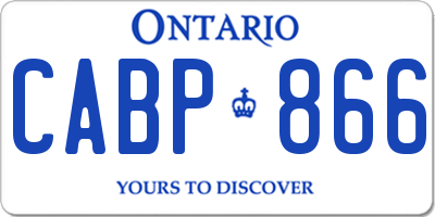 ON license plate CABP866