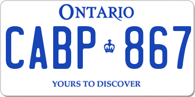 ON license plate CABP867