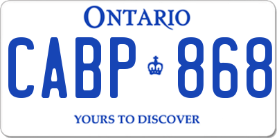 ON license plate CABP868