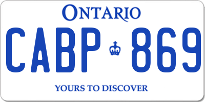 ON license plate CABP869