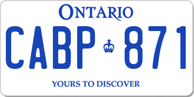 ON license plate CABP871