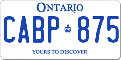 ON license plate CABP875