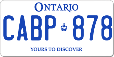 ON license plate CABP878