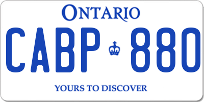 ON license plate CABP880