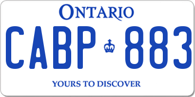 ON license plate CABP883