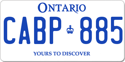 ON license plate CABP885