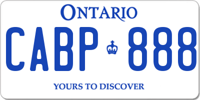 ON license plate CABP888