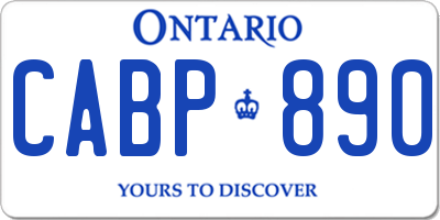 ON license plate CABP890