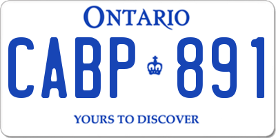 ON license plate CABP891