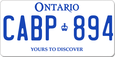 ON license plate CABP894