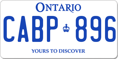 ON license plate CABP896