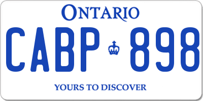 ON license plate CABP898