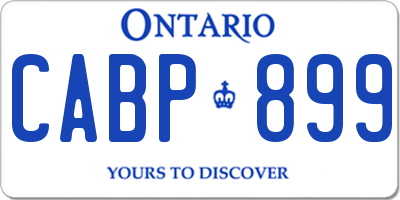 ON license plate CABP899