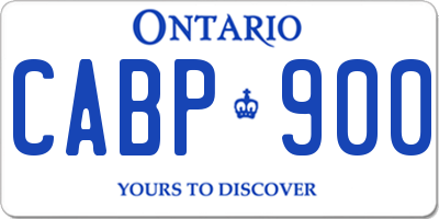 ON license plate CABP900