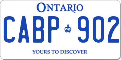 ON license plate CABP902