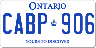 ON license plate CABP906