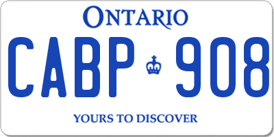 ON license plate CABP908