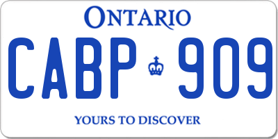 ON license plate CABP909