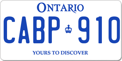 ON license plate CABP910