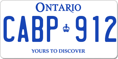 ON license plate CABP912