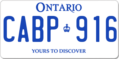 ON license plate CABP916