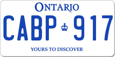 ON license plate CABP917