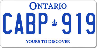 ON license plate CABP919