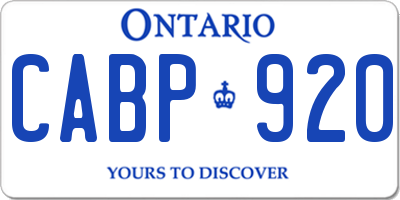 ON license plate CABP920