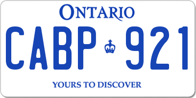 ON license plate CABP921