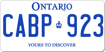 ON license plate CABP923