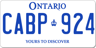 ON license plate CABP924