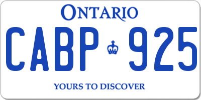 ON license plate CABP925