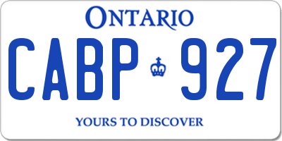 ON license plate CABP927