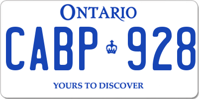 ON license plate CABP928