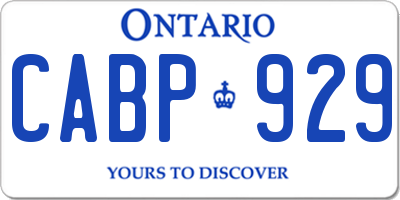 ON license plate CABP929