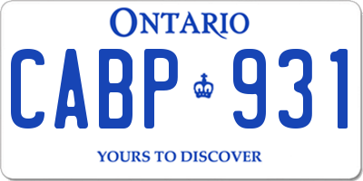 ON license plate CABP931