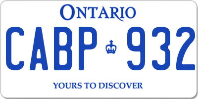 ON license plate CABP932