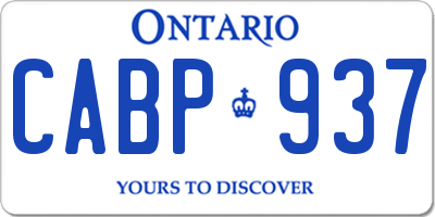 ON license plate CABP937