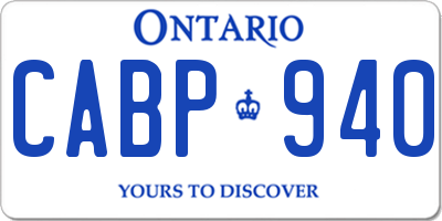 ON license plate CABP940