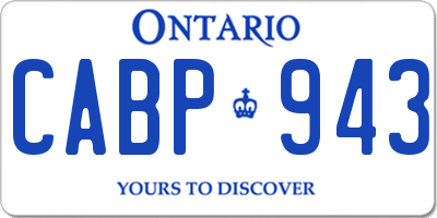 ON license plate CABP943