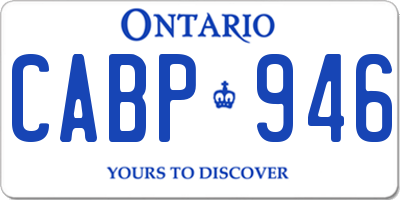 ON license plate CABP946