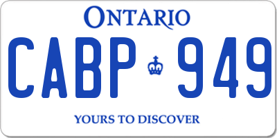 ON license plate CABP949