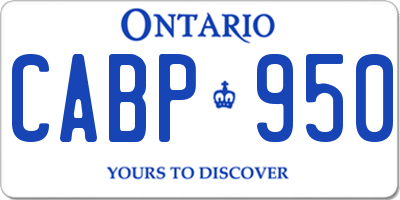 ON license plate CABP950